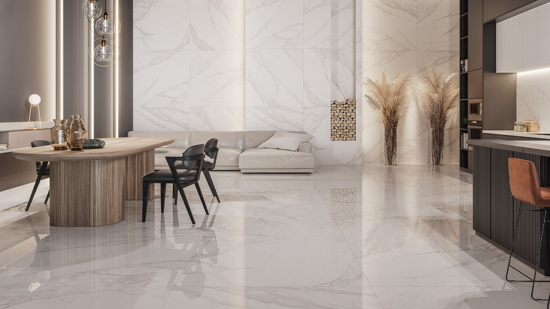 Porcelanatos pulidos: Elegancia y practicidad en una pieza
